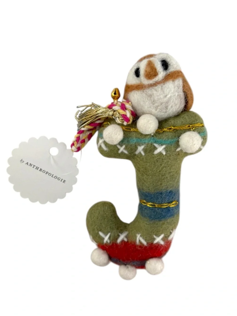 ANTHROPOLOGIE➕Forest Friends Monogram Wool Felt Ornament